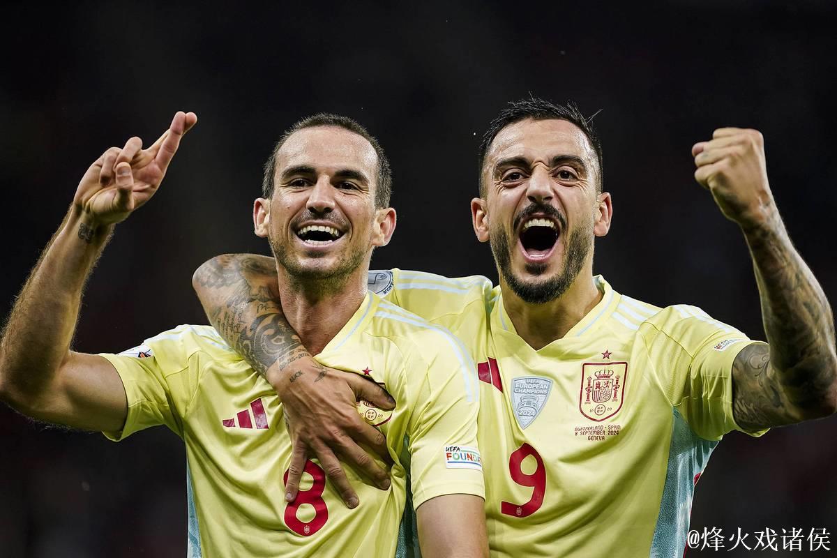 欧国联-何塞卢快速破门法比安梅开二度 十人西班牙4-1大胜瑞士